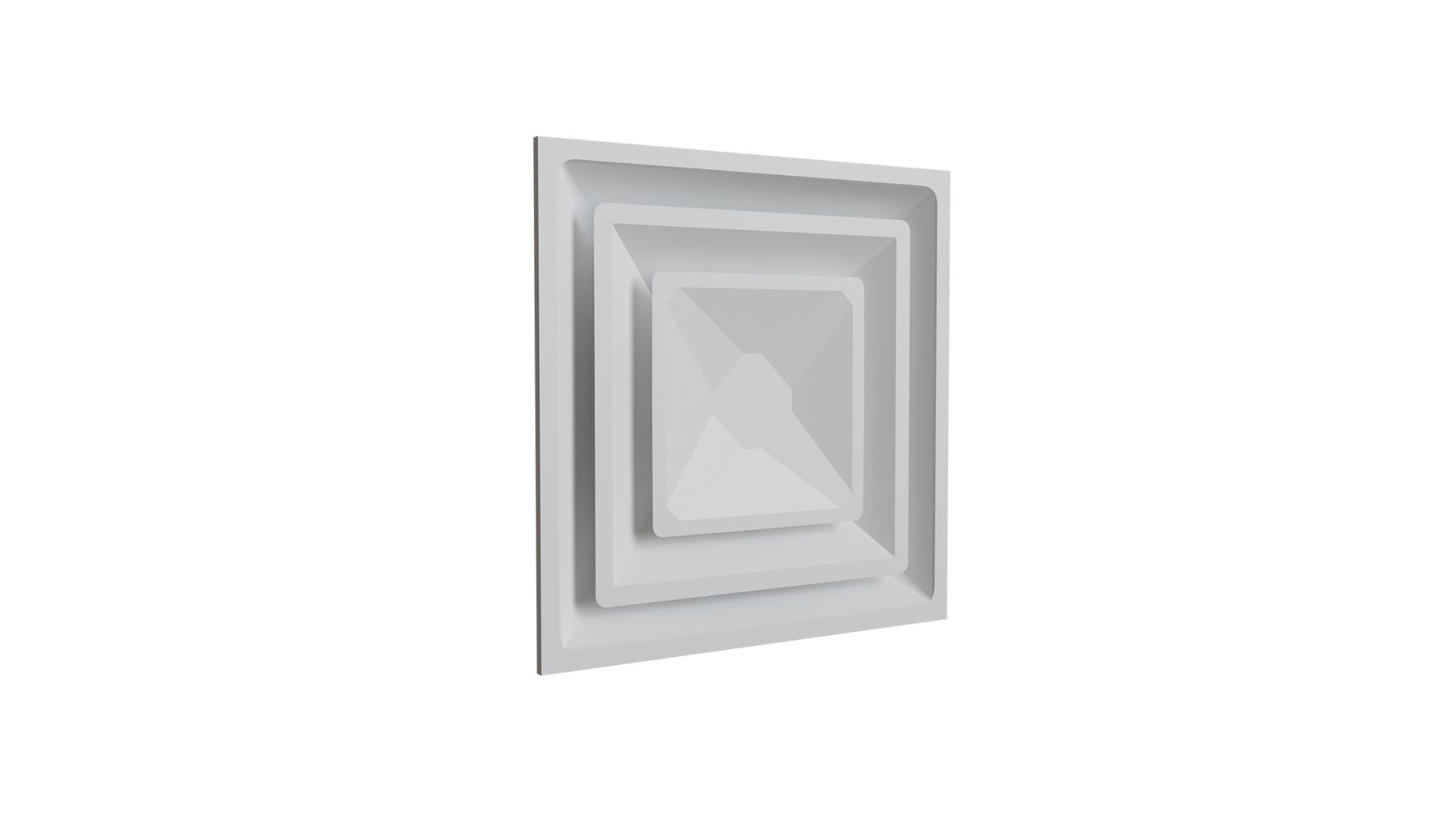 Diffuseur circulaire en aluminium blanc mate - déflecteurs carrés - pour dalle de faux-plafond de 600x600 mm - 1 x Ø 250 mm - BAILLINDUSTRIE