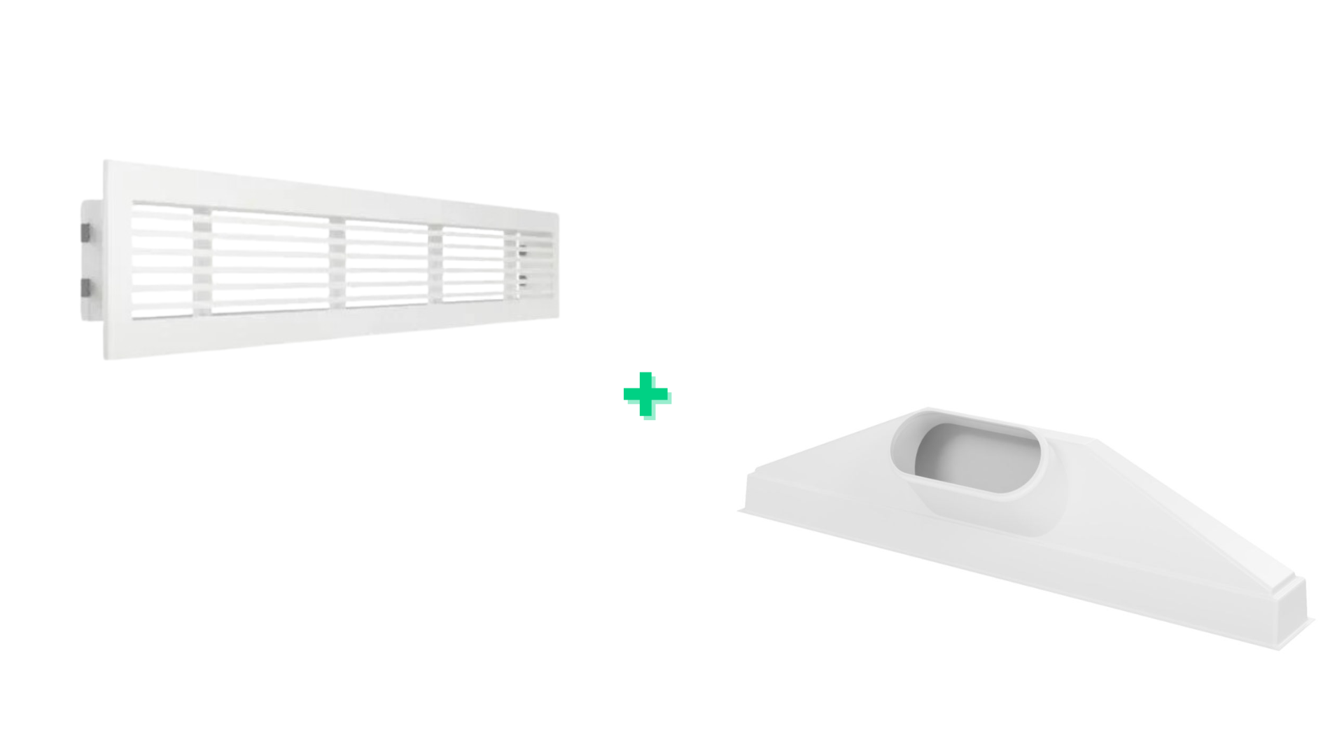 Kit grille linéaire multi-fentes 800x80 mm + Plenum de soufflage linéaire ABS 800 mm piquage 200mm