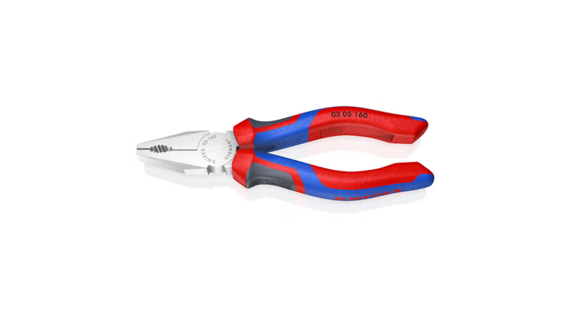 Pince universelle avec poignées Confort chromée 160 mm tranchant avec biseau - KNIPEX