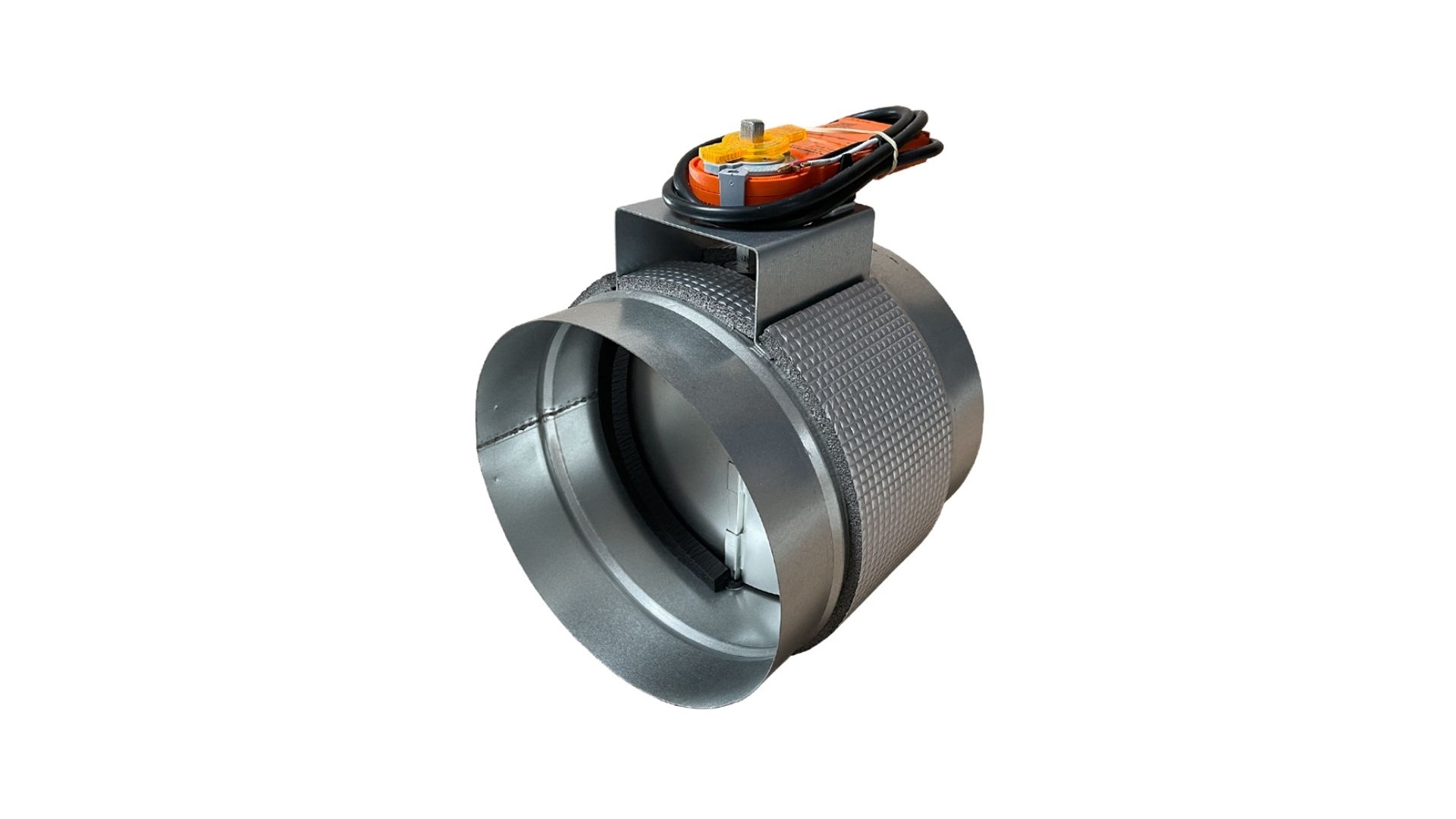 Registre motorisé en acier galvanisé Ø 200 mm avec servomoteur extra-plat 230 Volts, tout-ou-rien - BAILLINDUSTRIE