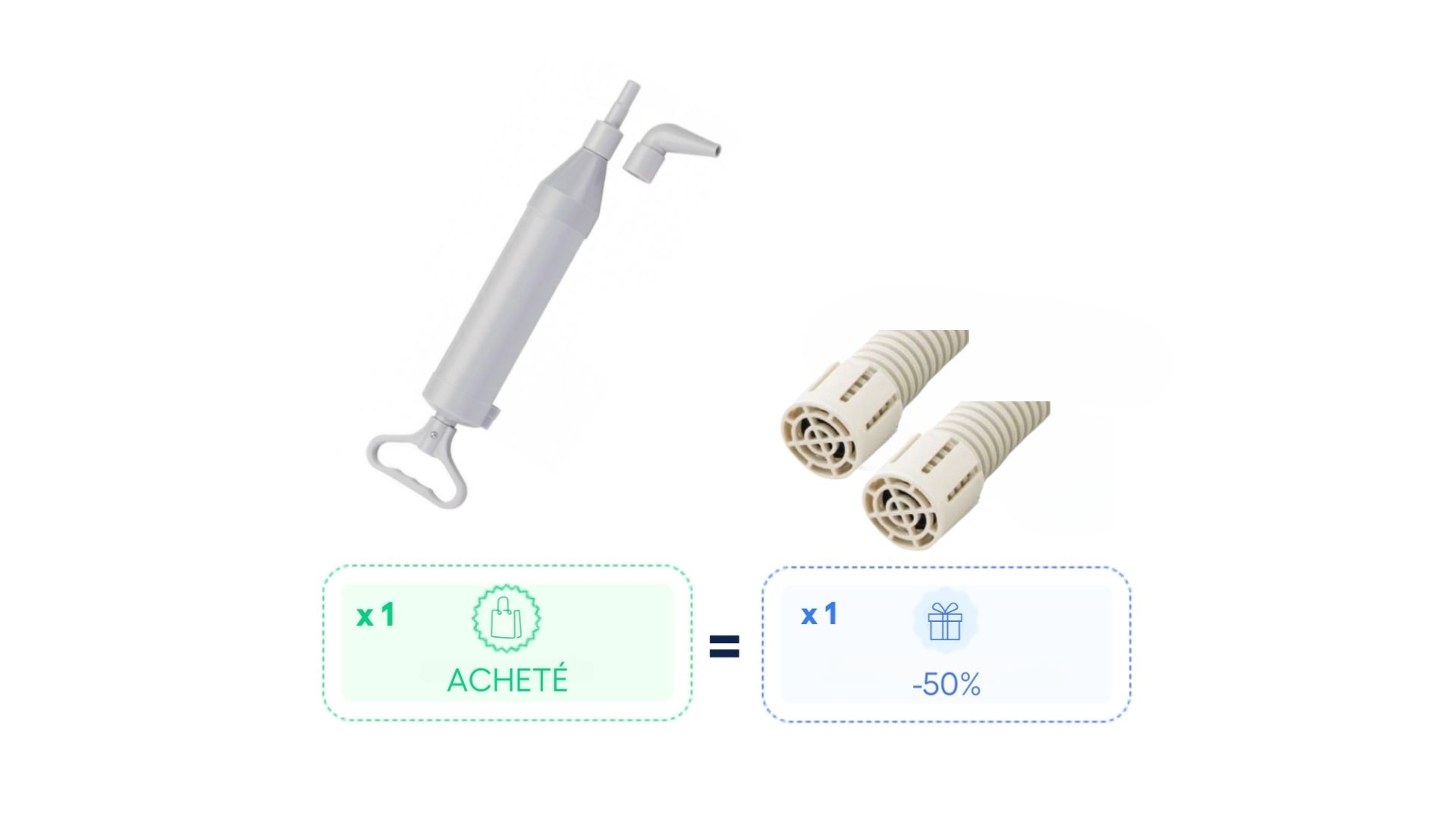 Pack : 1 Pompe manuelle achetée = 1 capuchon à - 50%