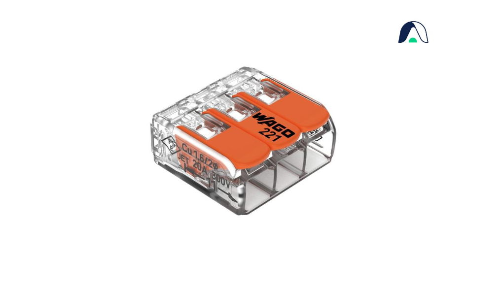 Mini borne WAGO 2 conducteurs 4mm² avec levier de manipulation