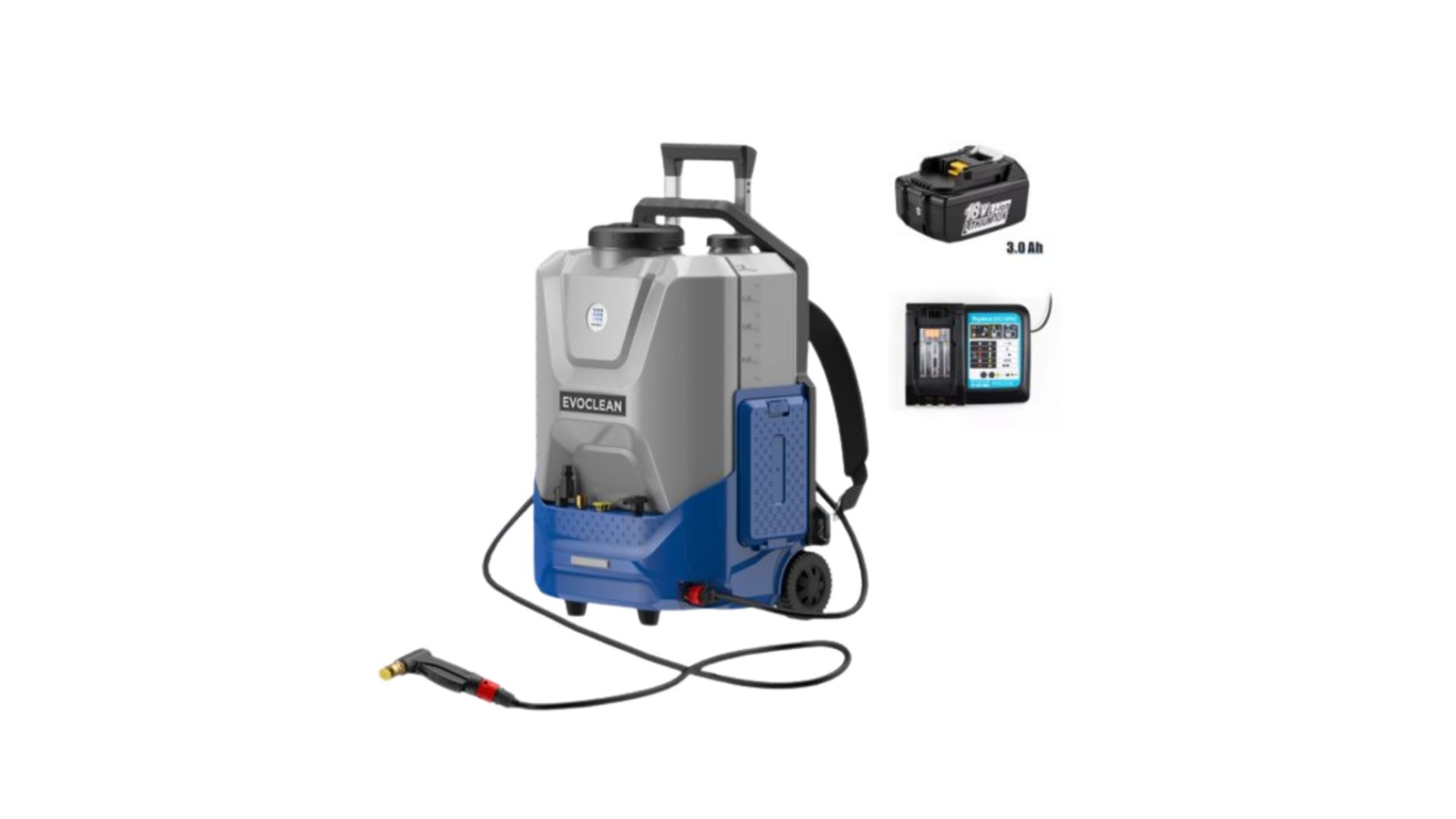 Nettoyeur à pression EVOCLEAN inclus avec 1 batterie 18V 3.0 Ah et 1 station de charge rapide - LINSTRUMENT