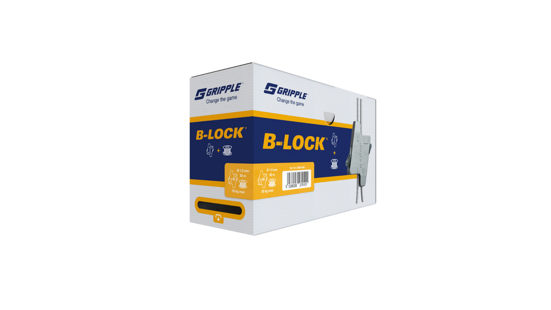 Boite contenant 100 galets B-Lock avec 1 bobine de 150 m de câble Ø 1,5 mm - B-LOCK by Gripple