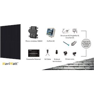 Kit PV MaviWatt x ENPHASE Ardoise de 4,5kWC (ecotaxe 8,30€)
