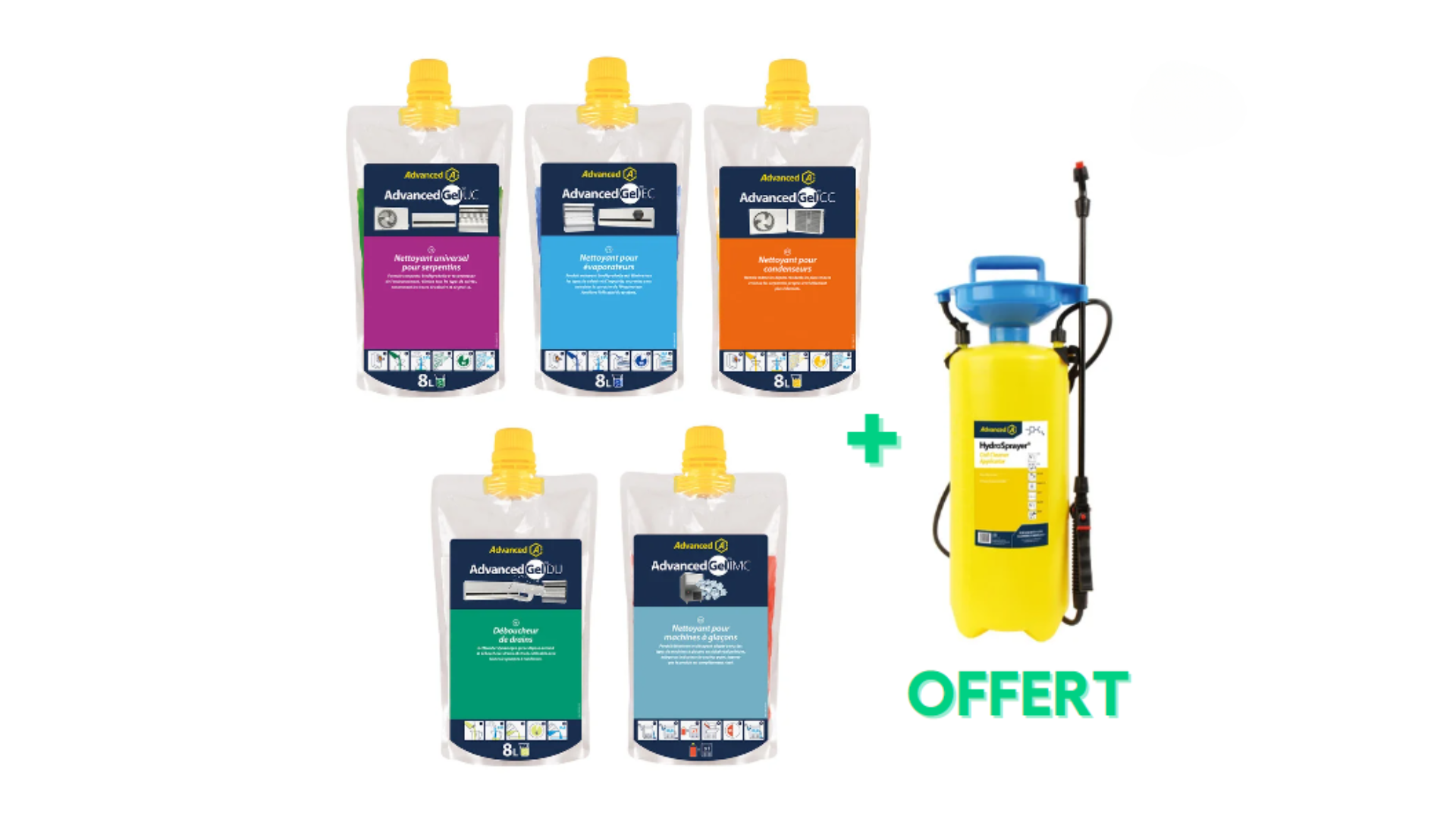 5 Gels Advanced = l'Hydrosprayer OFFERT / Advanced