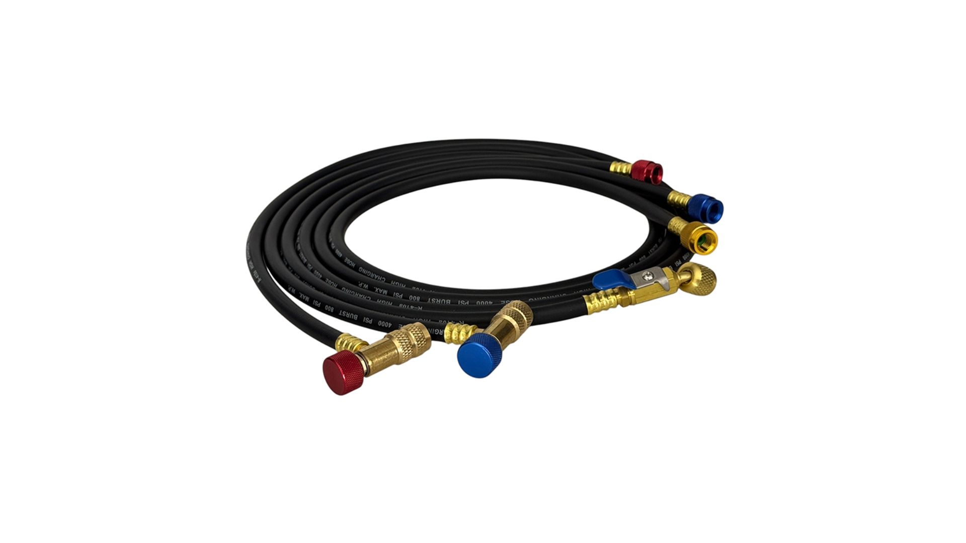 Flexibles de charge 150 cm (x3) avec vannes de sécurité EASYCONNECT sur prise Schrader 1/4"-5/16" - TEDDINGTON