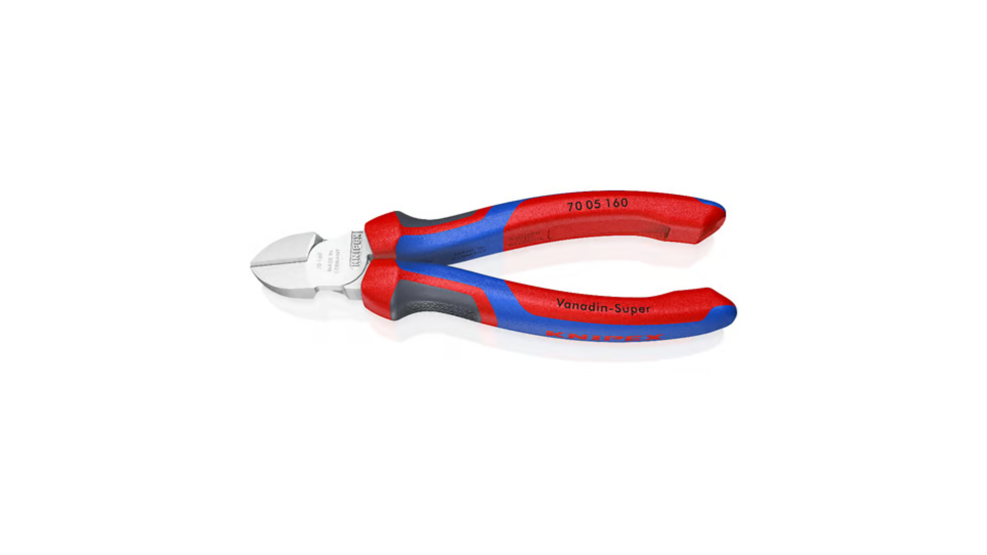 Pince coupante de côté avec poignées Confort chromée 160 mm tranchant avec biseau - KNIPEX