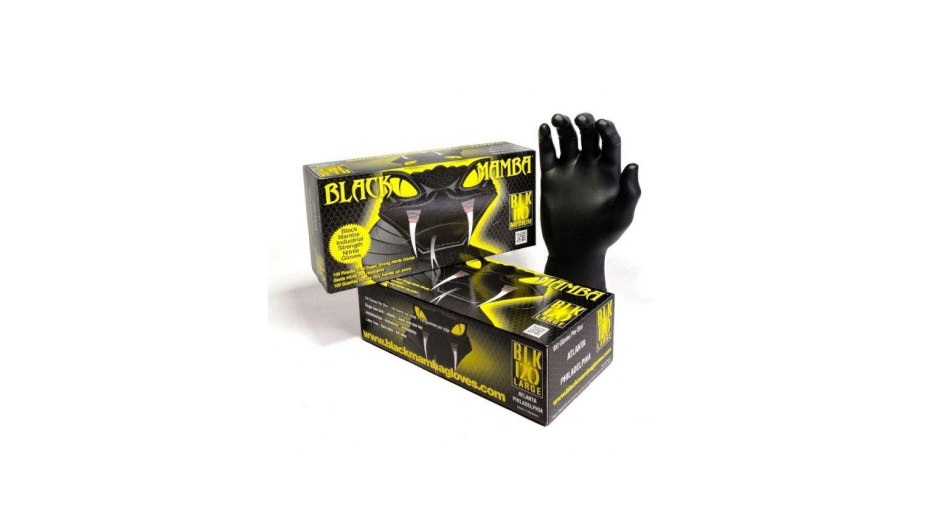 Gants jetable nitrile ultra résistant - Boîte de 100 gants noir - Taille L / BLK120 - BLACKMAMBA