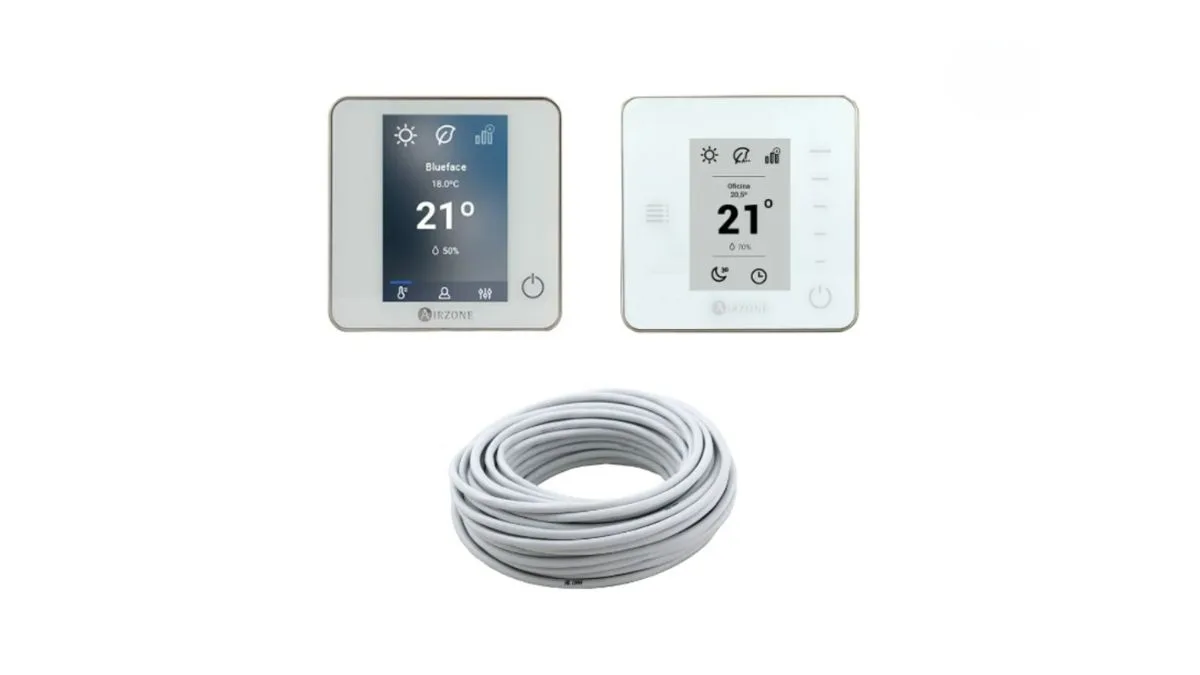 Pack Thermostats BluEZero (1) Think Radio Blancs (2) + Câble bus - AIRZONE