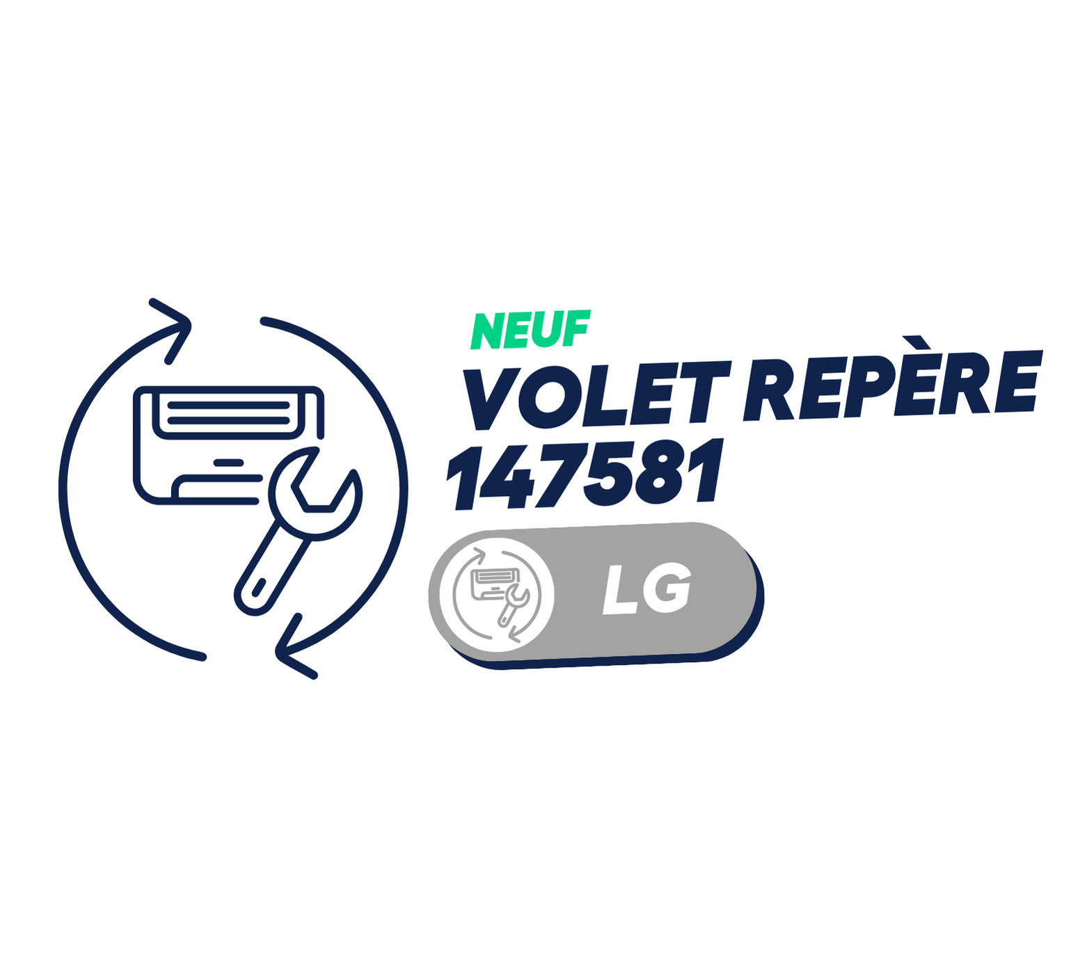 LG - Volet repère 147581 sur vue éclatée pour CS09AF. NH0 type ESNH09GHDW0 (neuf)