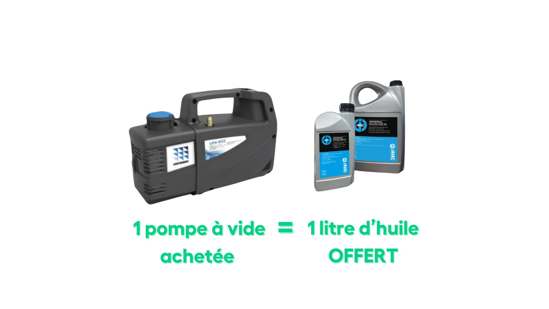 1 Pompe à vide double étage R32, 282 L/min achetée = 1L d'huile pour pompe à vide universelle offert