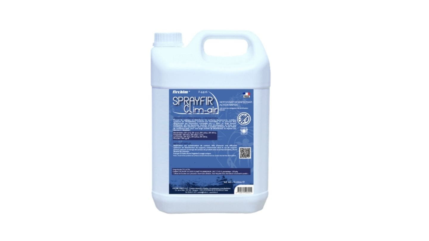 SPRAYFIR CLIM-AIR Nettoyant désinfectant (sans obligation Certibiocide) - FIRCHIM (Bidon 5L)