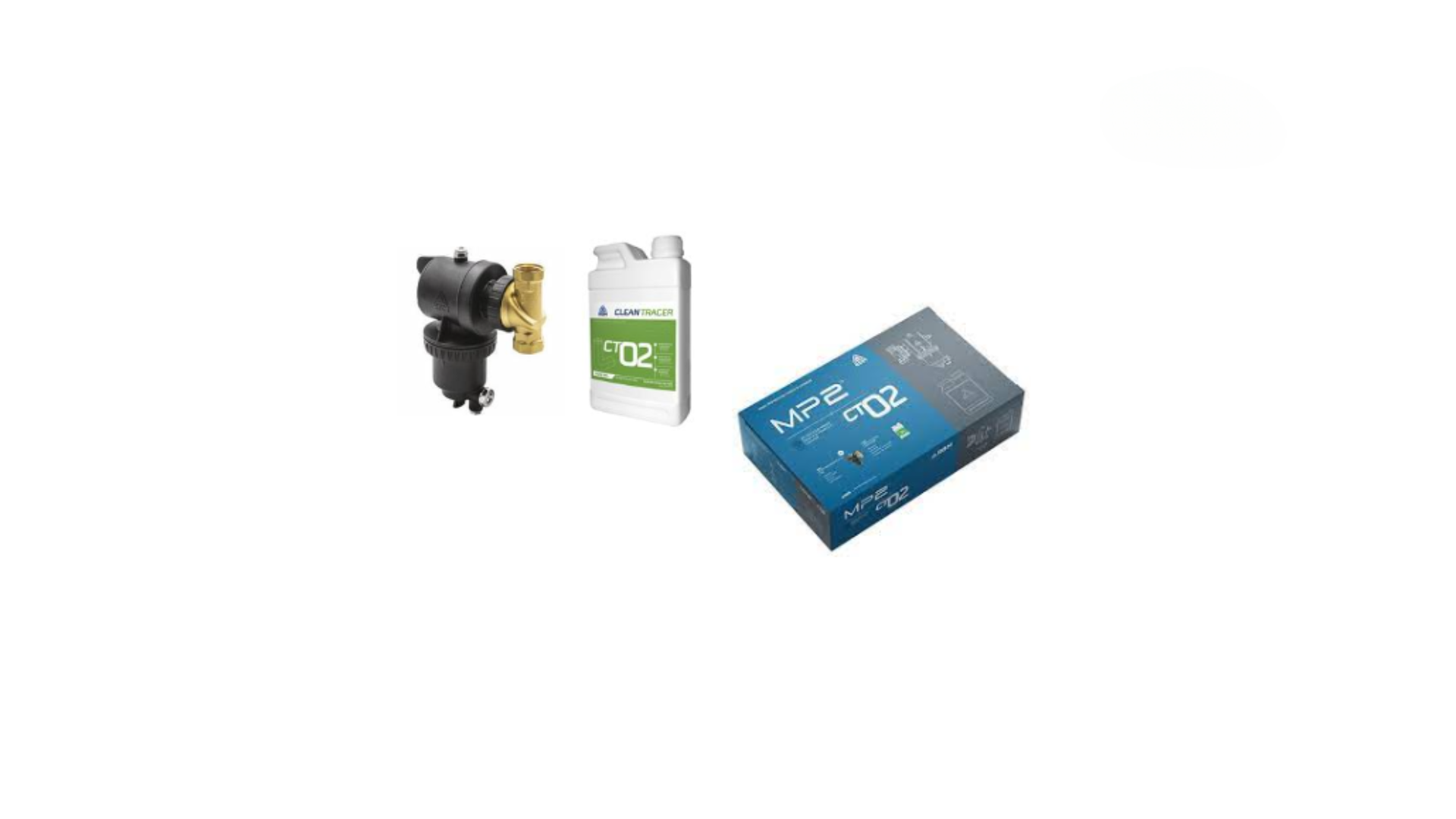 Kit Filtre magnétique PAC MP2 1''+ Nettoyant CT02  (réseaux, tuyauterie, canalisation, pompe à chaleur) RBM