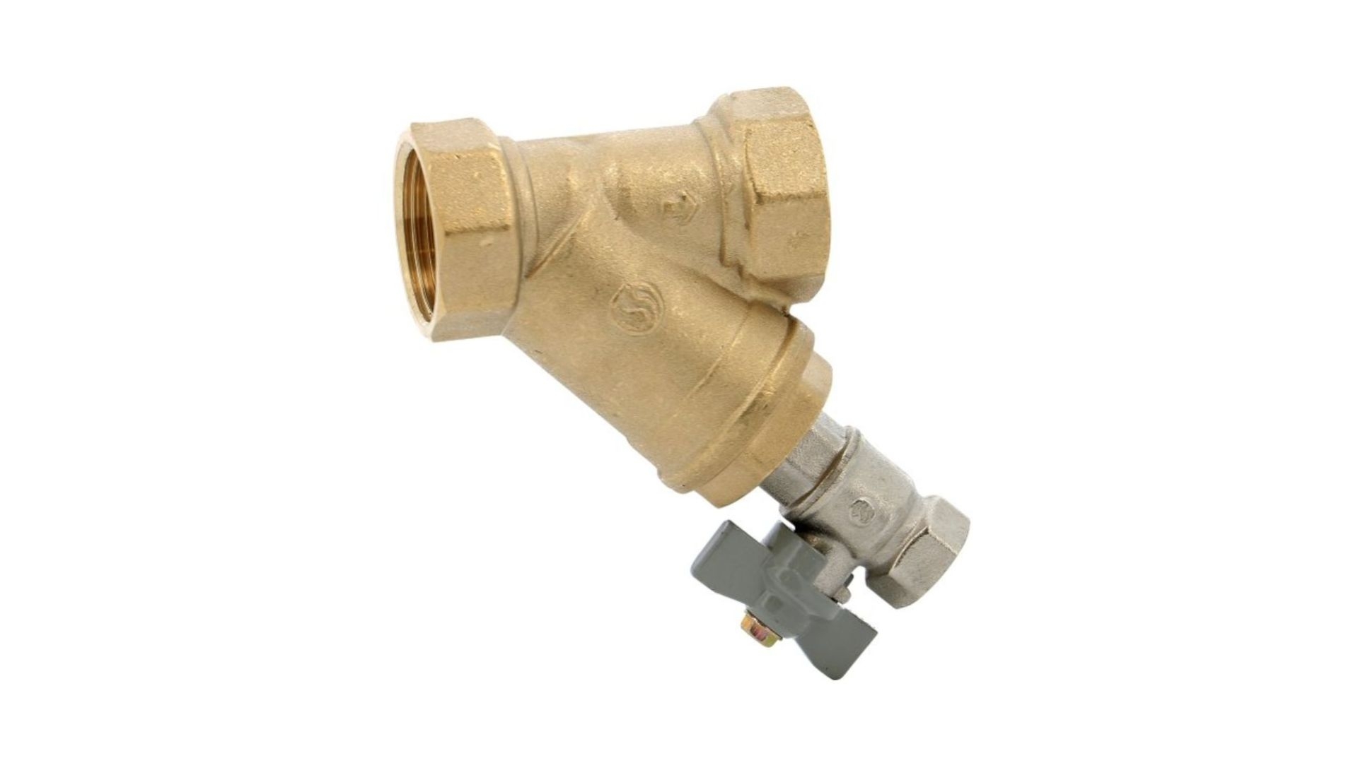 Filtre en Y à tamis laiton avec robinet de rinçage 20x27