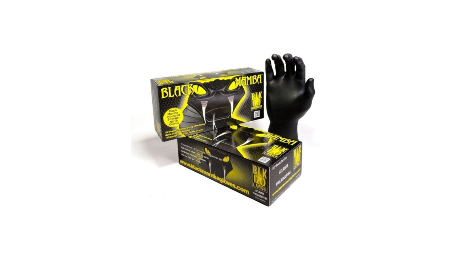 Gants jetable nitrile ultra résistant - Boîte de 100 gants noir - Taille XL / BLK 130 - BLACKMAMBA