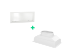 Kit Grille de soufflage double déflexion 300x150mm- Blanc + Plénum de soufflage ABS 300x150 - 1 piquage  Ø160mm