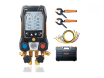 Kit Smart Vide Testo 557s avec flexibles - Manifold électronique intelligent avec sondes de vide et température à pince sans filet jeu de 4 flexibles