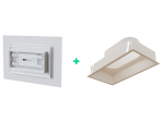 Kit Plénum + Diffuseur de soufflage d'air CONFORTWHITE pour plenum de 300x150 mm, avec enjoliveur en PVC rigide blanc satiné classé M1, de 500x350 mm