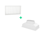Kit Grille de soufflage double déflexion 400x150mm- Blanc - Plénum de soufflage ABS 400x150 - 1 piquage  Ø200mm