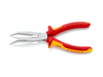 Pince becs demi-ronds 200mm coudés 40° avec tranchant Bi-matière Chromée 1000V - KNIPEX