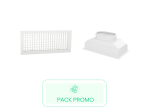 Kit Grille de soufflage double déflexion 300x150mm- Blanc + Plénum de soufflage ABS 300x150 - 1 piquage  Ø160mm