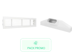 Kit grille linéaire multi-fentes 1135x80 mm + Plenum de soufflage linéaire ABS 1135 mm piquage 250mm