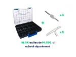 Pack Malin - Mallette de rangement 12 compartiments modulable + 3 siphons et 5 T de dérivation de condensat