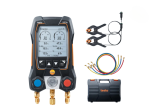 Testo 550s kit Basic avec jeu de flexibles - Manifold électronique intelligent avec sondes de température filaire à pince et jeu de 3 flexibles