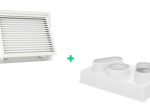 Kit grille de reprise avec porte filtre et charnière 625x400mm- Blanc + Plénum de reprise ABS 625x400 - 2 piquages Ø 250 & 1 piquage Ø 20