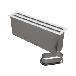Diffuseur linéaire double fentes en aluminium blanc mate de 500 x 100 mm avec plénum acier (1 piquage 160mm) - BAILLINDUSTRIE