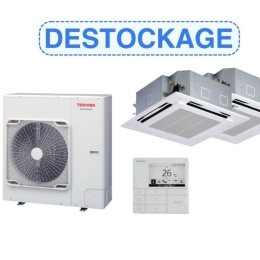 Kit Twin - Monophasé + 2 cassettes standard, sous face et télécommande - TOSHIBA