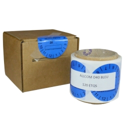 Vignettes de contrôle d'étanchéité bleues ''Reconnu étanche'' (rouleau 120 exemplaires)