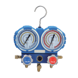 Manomètres 2 voies avec 3  flexibles  - R32, R134a, R407C, R410A - VALUE