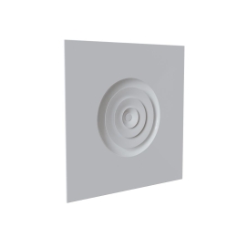 Diffuseur circulaire en aluminium blanc mate - déflecteurs coniques - pour dalle de faux-plafond de 600x600 mm - 1 x Ø 160 mm - BAILLINDUSTRIE