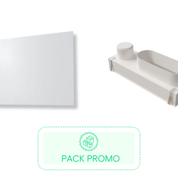 Kit Plénum + Diffuseur de soufflage d'air CONFORTWHITE pour plenum de 400x150 mm, avec enjoliveur en PVC rigide blanc satiné classé M1, de 600x600 mm