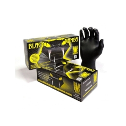Gants jetable nitrile ultra résistant - Boîte de 100 gants noir - Taille L / BLK120 - BLACKMAMBA