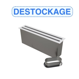 DESTOCKAGE - Diffuseur linéaire double fentes en aluminium blanc mate de 500 x 100 mm avec plénum acier (1 piquage 160mm) - BAILLINDUSTRIE