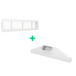 Kit Grille linéaire multi-fentes 535x80 mm - Plenum de soufflage linéaire ABS 535 mm piquage 160mm