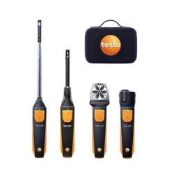 Smart Probes Set climaticien - Thermo- anémomètre, Anémomètre à hélice, Thermo- hygromètre, Thermomètre infrarouge et étui de  transport - TESTO