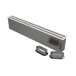 Diffuseur linéaire double fentes en aluminium blanc mat de 1000 x 100 mm avec plénum acier (2 piquages 160mm) - BAILLINDUSTRIE