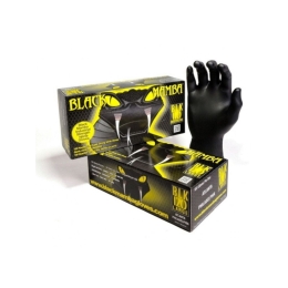 Gants jetable nitrile ultra résistant - Boîte de 100 gants noir - Taille XL / BLK 130 - BLACKMAMBA
